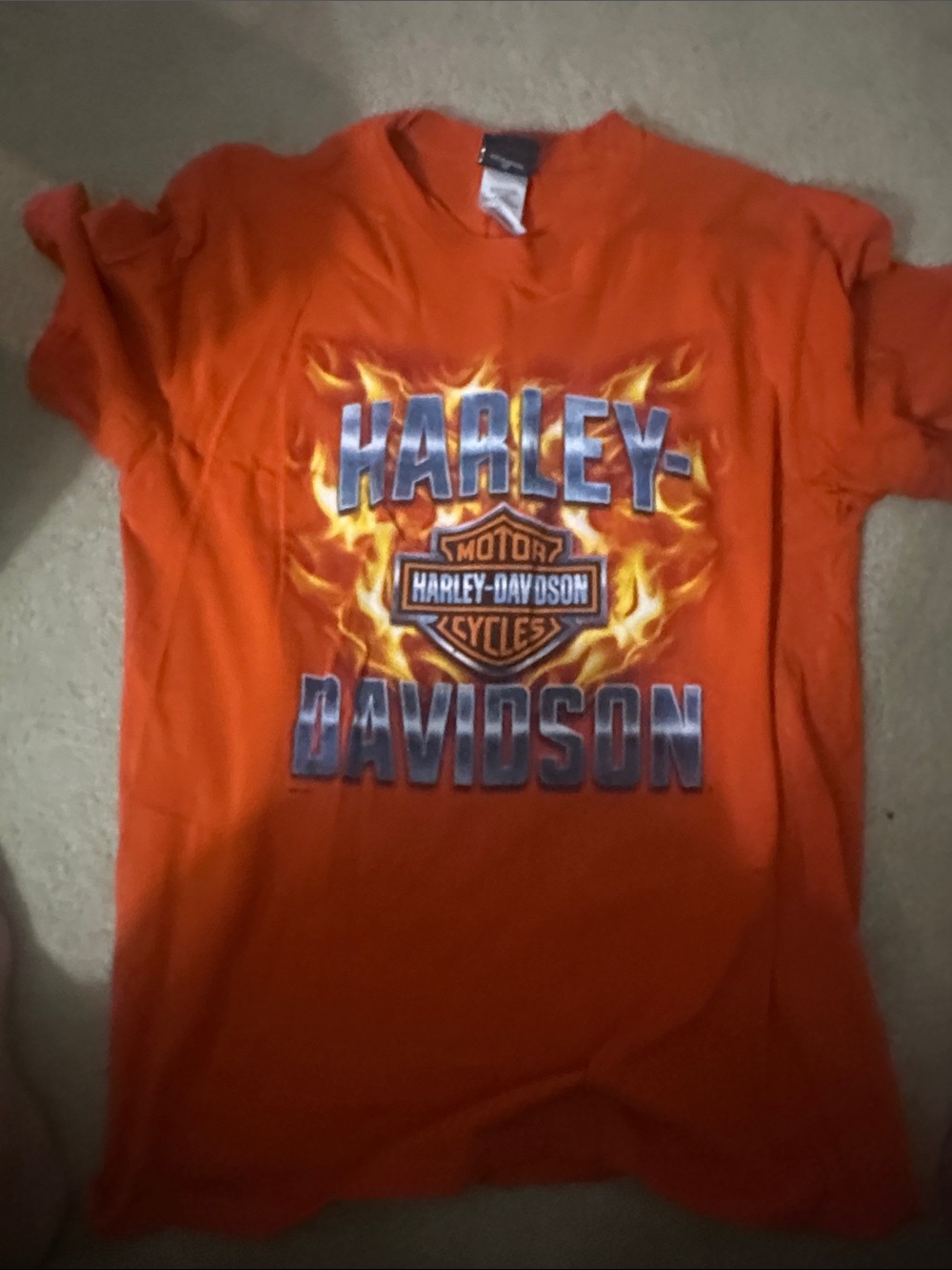 Harley-Davidson Orange Flame Logo Short Sleeve Tee